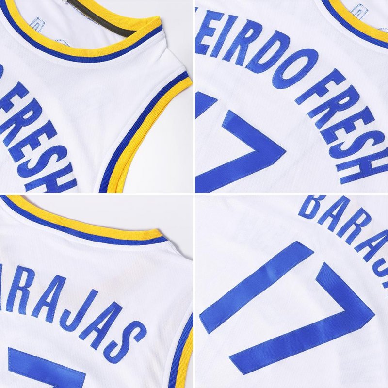 Men's Custom White Purple-Gold Authentic Throwback Basketball Jersey
