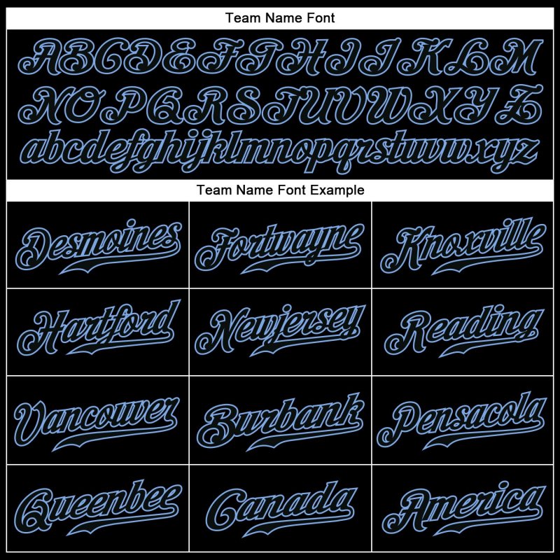 Men's Custom Black Black-Light Blue Authentic Baseball Jersey