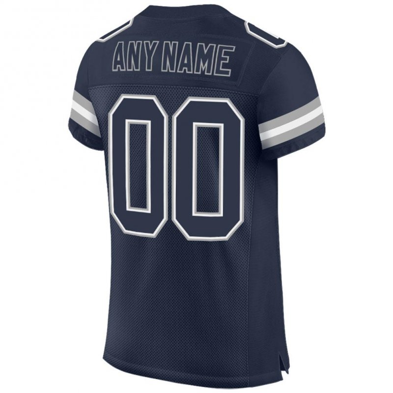 Men's Custom Navy Navy-White Mesh Authentic Football Jersey